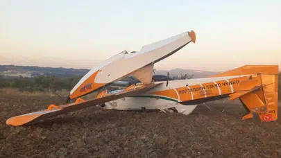 Muğla'da yangın söndürme uçağı acil iniş yaparken düştü!