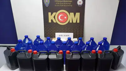 Balıkesir Ayvalık’ta 120 litre etil alkol ele geçirildi