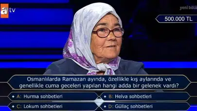 Muğlalı Günay Teyze, Milyoner yarışmasında milyonluk soruyu açtırdı