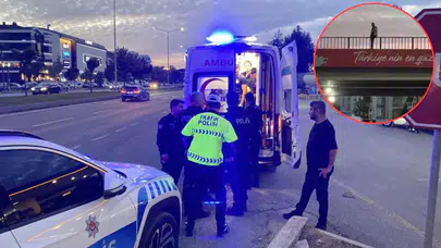 Bolu'da köprüye çıkan 20 yaşındaki genç kendisini bıçakladı