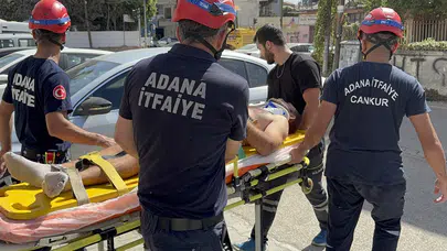Adana'da boyacı havalandırma boşluğuna düştü!