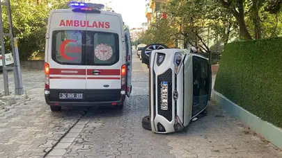 İstanbul Ataşehir’de otomobil yan yattı: 1 yaralı