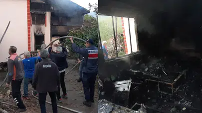 Bolu'da ahşap ev yangını: Yaşlı çift can verdi!