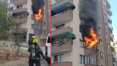 Bursa'da 7 katlı apartmanda yangın!