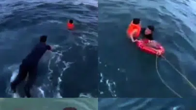 Mersin'de dehşet anlar: 6 yaşındaki çocuk, denizde metrelerce sürüklendi