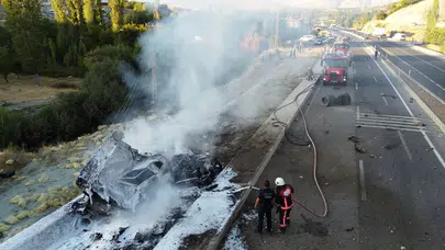 Malatya'da tır, otobüse çarpıp yandı!