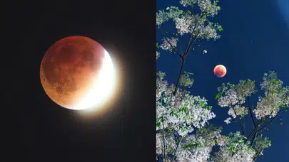 'Kanlı Ay' gökyüzünü büyüledi: Tam ay tutulması dünya genelinde ilgiyle izlendi!