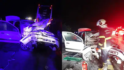 Kastamonu'da otomobil, traktöre çarptı: 1 ölü, 5 yaralı