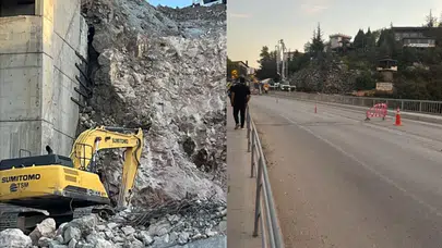Bilecik Hamsu Köprüsü'nde toprak kayması: Yol trafiğe kapatıldı