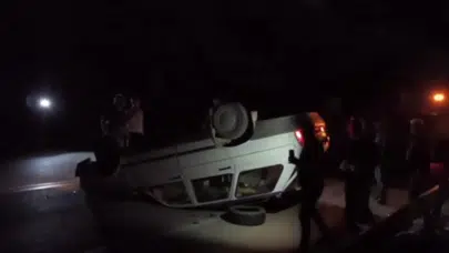 Çorum'da otomobil devrildi: 2 yaralı!