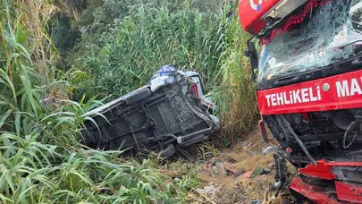 Aydın'da feci kaza! Tanker ile yolcu otobüsü çarpıştı: 3 yaralı