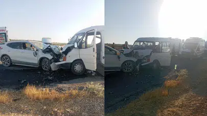 Şanlıurfa'da işçi servisi ile otomobil çarpıştı: 10 yaralı