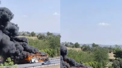 Mersin'de yolcu otobüsü alevlere teslim oldu!