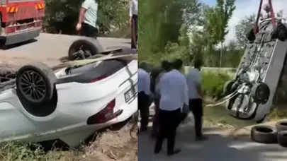 Van'da otomobil su kanalına uçtu: 3 kişi yaralandı!