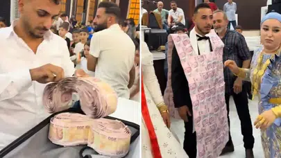 Mardin’de damada 200 TL’lik banknotlardan yelek giydirildi