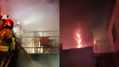 Kahramanmaraş'ta ahşap metruk evde yangın çıktı