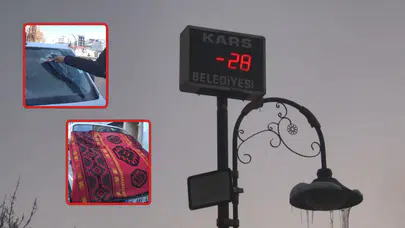 Kars'ta dondurucu soğuklar sürüyor: Termometreler -32'yi gördü!