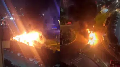 Avcılar'da İETT otobüsü alev aldı!