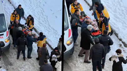 Çatıda biriken buz kütlesi okula giden çocuğa isabet etti!