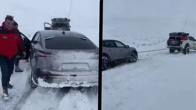 Yolda kalan sürücüyü Off-Road ekibi kurtardı!