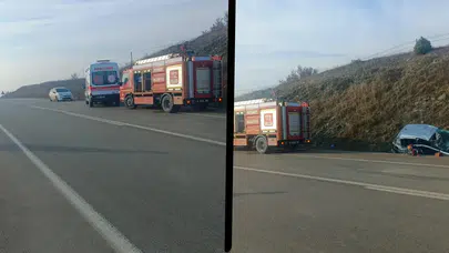 Sinop'ta kaza: Araç şarampole devrildi, 5 kişi yaralandı