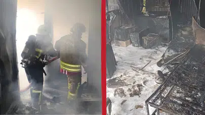 Samandağ'da konteyner yangını: Alevler kısa sürede her yeri sardı