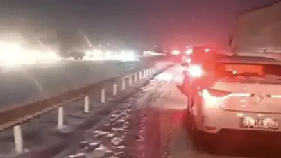 TAG Otoyolu Gaziantep kesiminde kar çilesi: Çok sayıda araç mahsur kaldı