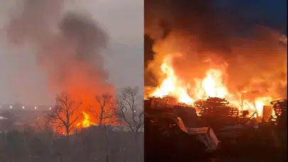 Bursa'da palet fabrikasında yangın: Çok sayıda ekip sevk edildi