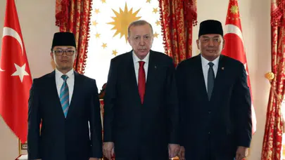 Cumhurbaşkanı Erdoğan, Endonezya Dışişleri ve Savunma Bakanlarını kabul etti