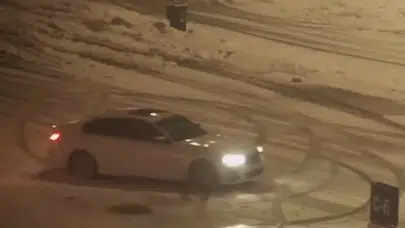 Bolu'da kar üzerinde drift atan sürücülere ceza!