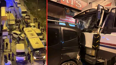 Bahçelievler'de kamyonet dehşet saçtı: 4 araca ve İETT otobüse çarptı