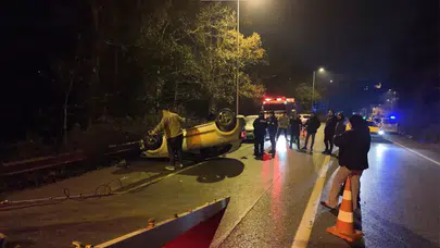 Beykoz'da araç takla attı: 2 kişi yaralandı!