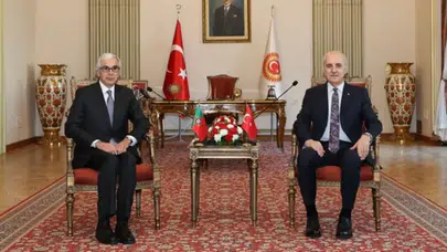 TBMM Başkanı Kurtulmuş, Portekiz Cumhuriyet Meclisi Başkanı Aguiar-Branco ile Meclis'te bir araya geldi