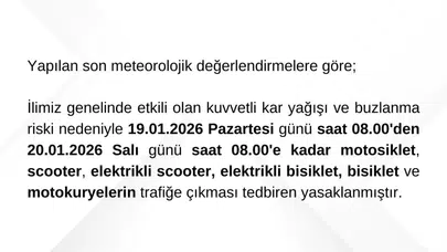 Bartın'da motosiklet, scooter ve bisikletlerin trafiğe çıkması yasaklandı