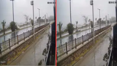 Antalya'da refüjdeki ağaça çarpan otomobil takla attı