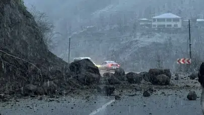 Trabzon’da heyelan: Şalpazarı–Beşikdüzü yolu tek şeride düştü