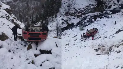 Gümüşhane'de kamyonet dere yatağına yuvarlandı: 1'i ağır 5 kişi yaralandı
