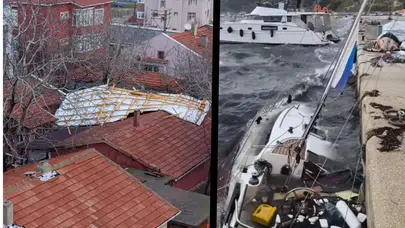 Edirne'de tekneler battı, çatılar uçtu!