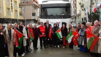 Kocaeli'den Gazze'ye 2 insani yardım tırı gönderildi