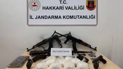 Hakkari Çukurca'da uyuşturucu ve silah operasyonu