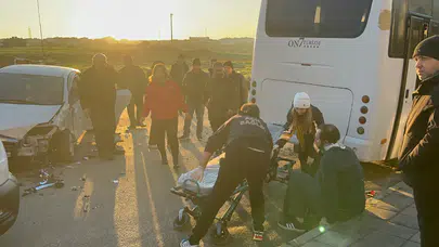 Tekirdağ Çorlu'da zincirleme kaza : 1 kişi yaralandı