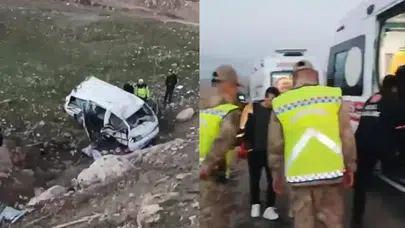 Batman'da araç uçuruma yuvarlandı : 3 kişi ağır yaralandı