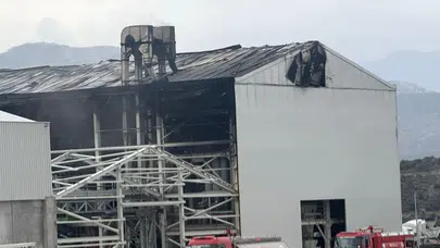 Muğla'da fabrika inşaatında yangın söndürüldü