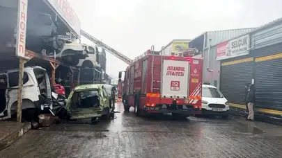 İkitelli oto sanayi sitesinde yangın çıktı