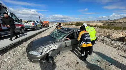 Karaman'da kaza : Araç yaklaşık 80 metre savruldu