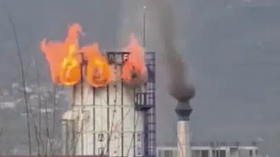 Tokat OSB’de bir kereste fabrikasının silosunda yangın çıktı