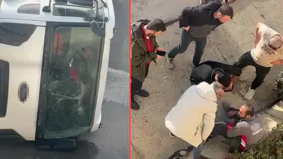 Kocaeli'de beton mikseri devrildi : Sürücü balyozla kendini kurtardı