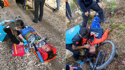 Antalya'da bisikletli genç 10 metrelik şarampole yuvarlandı