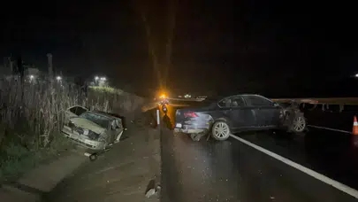 Tekirdağ'da kaza : Araç takla atıp, su kanalına düştü