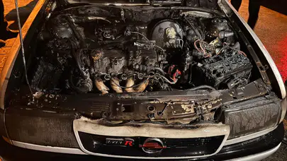 Kırşehir'de park halindeki bir araç yandı!